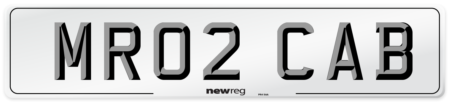 MR02 CAB Number Plate from New Reg
